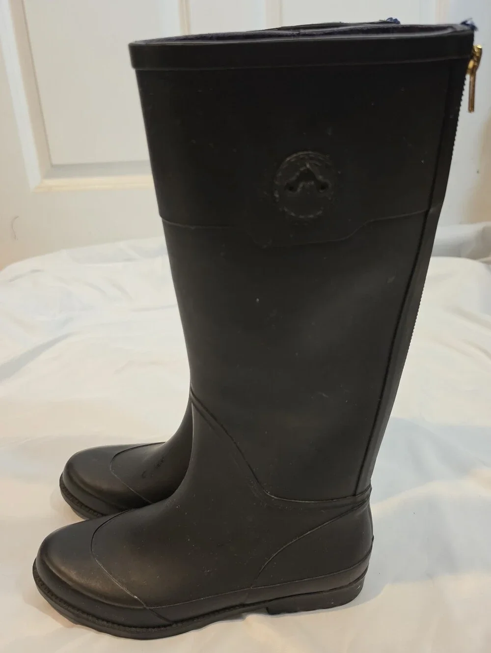 Tommy Hilfiger Calipso Black Rubber Zip Back Rain Boots US 7 Minor Wear